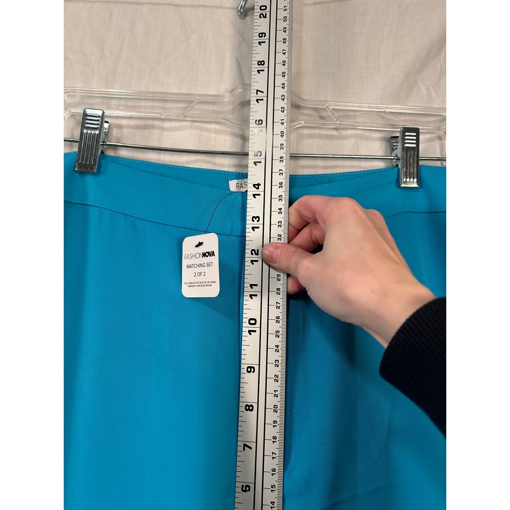 NWT Fashion Nova Blazer Pant Set Aqua Blue 1X #2300 - Picture 10 of 16